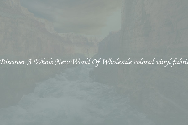 Discover A Whole New World Of Wholesale colored vinyl fabric